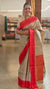 Beige and Red handoom desi tussar silk saree - A139