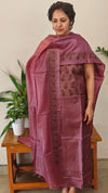WZCW - Mauve Cutwork Tussar Silk Suit