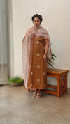 Brown linen salwar suit- LN428