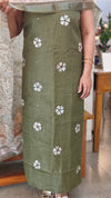 Green Linen salwar suit - LN428