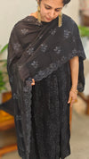 Black Muslin salwar suit - 4418