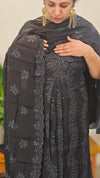 Black Muslin salwar suit - 4418