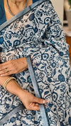 Indigo silky kota saree