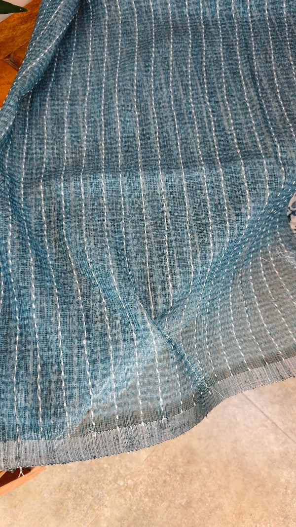 Indigo silky kota saree