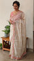 Light beige kota saree with cutwork - B