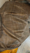 Black and beige blended linen saree