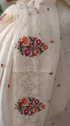 White embroidered net kota saree