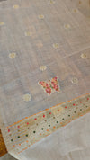 Light beige and Peach linen chanderi saree - X32