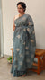 Agean Blue embroidered net kota saree