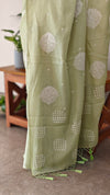 Pista Green embroidered net kota saree