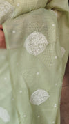 Pista Green embroidered net kota saree