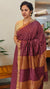 Wine shade checked bagalpuri silk saree - BPR3