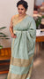 Mint green checked bagalpuri silk saree - BPR3