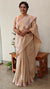 Rosy beige linen saree - DR42