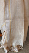 Light beige linen silk saree - DR42
