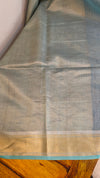 Stone blue linen silk saree - DR42