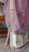 Mauve linen silk saree - DR42