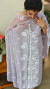 Lavender embroidered georgette salwar suit - CM35