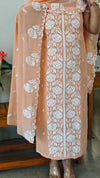 Peach embroidered georgette salwar suit - CM35