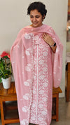 Light pink embroidered georgette suit - CM35