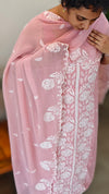 Light pink embroidered georgette suit - CM35