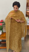 Dusty Mustard Crushed Organza Embroidered Suit - LMC18