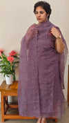 Dusty Lavender Crushed Organza Embroidered Suit - LMC18
