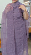 Dusty Lavender Crushed Organza Embroidered Suit - LMC18
