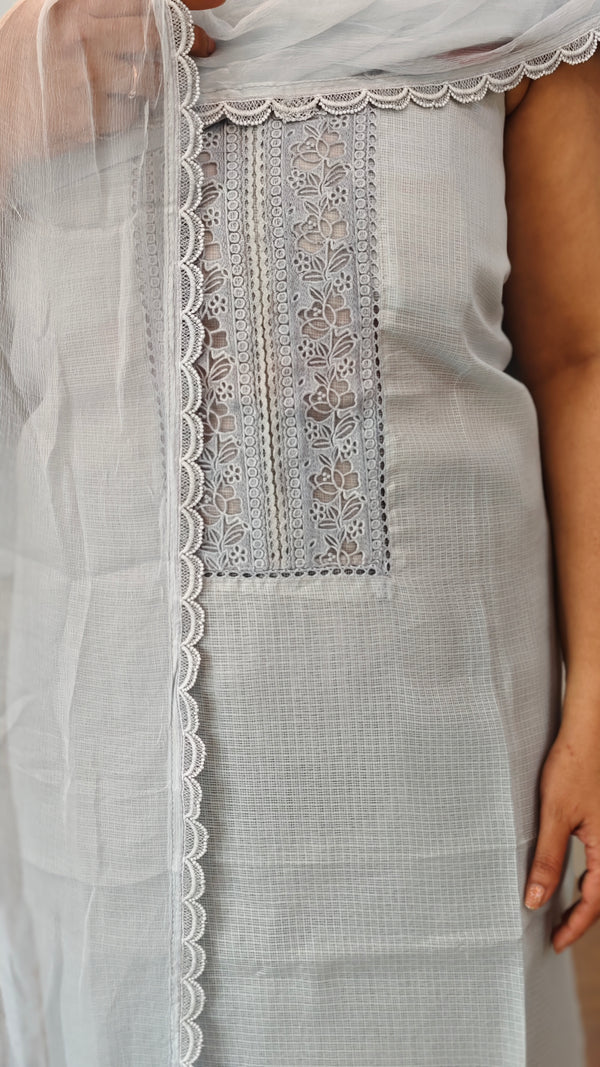 Powder blue net kota suit