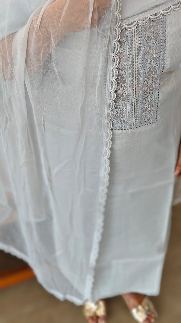Powder blue net kota suit