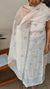 Off White and powder blue Applique net kota suit