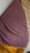 Slate Grey checked tussar silk saree - 25RP