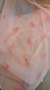 Peach embroidered net kota saree - WQ80