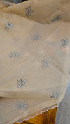 Beige embroidered net kota saree - WQ80