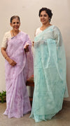Lavender embroidered net kota saree -WQ80