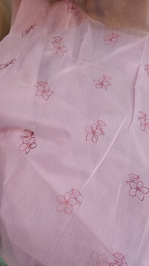 Lavender embroidered net kota saree -WQ80
