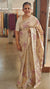Beige and Lilac pure handloom desi tussar silk saree - 692T