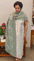 Basil Green and off white blended linen suit