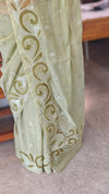 Sage green mal chanderi applique saree - MLK9 - G2