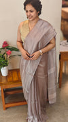 Lavenderand silvertissue silk saree - 2M83