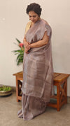 Lavenderand silvertissue silk saree - 2M83