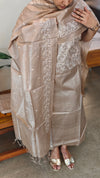 Dark beige tussar silk suit