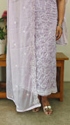 Lavender crepe georgette embroidered suit - ECK3
