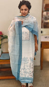 Blue and cream blended linen suit