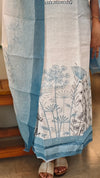 Blue and cream blended linen suit