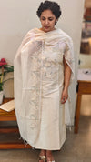 Off white Cotton silk cutwork suit