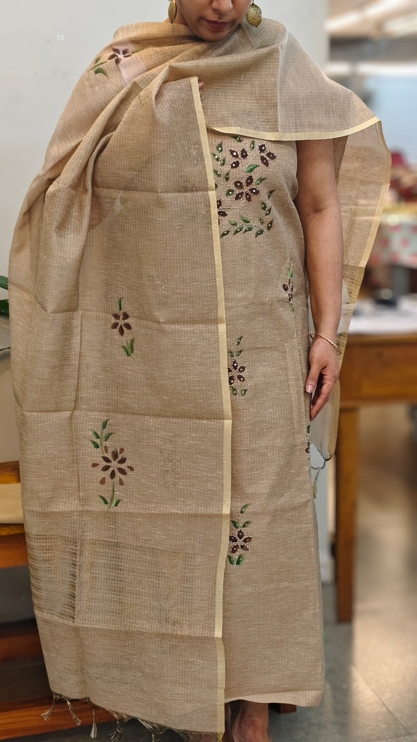 Beige tissue kota painted suit