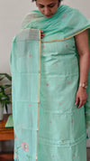 Teal Green Jamdani Suit - DL73