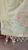 Lime Green Jamdani Suit - DL73