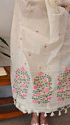 Cream Jamdani suit - DL73A